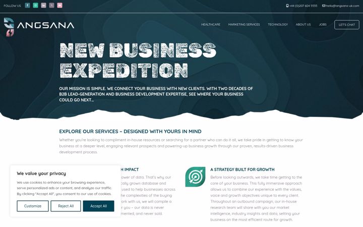 Screenshot of angsana-uk.com