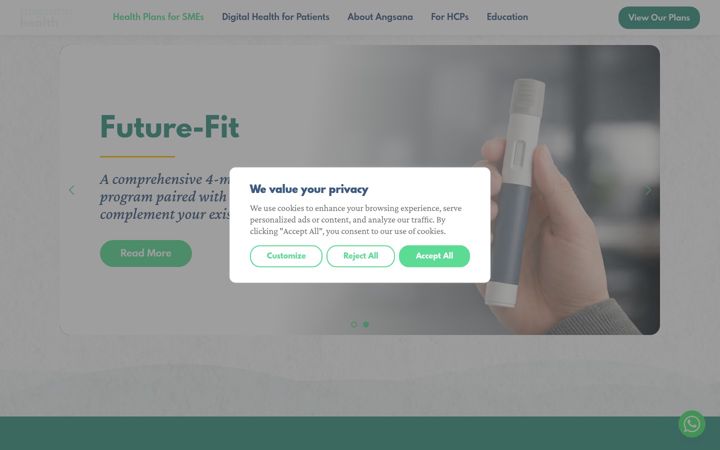 Ekrano kopija angsanahealth.com