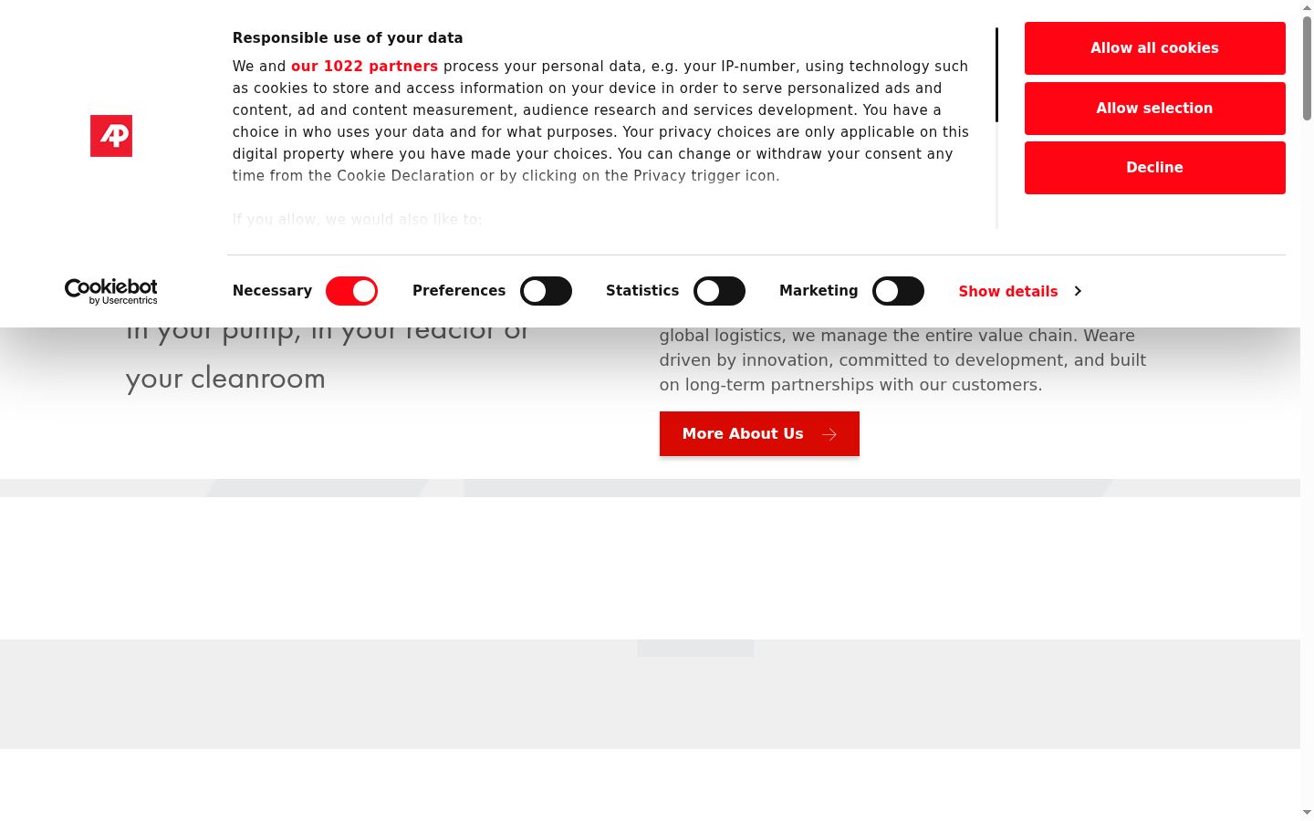Screenshot del banner di consenso mostrato prima di qualsiasi interazione