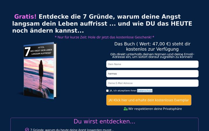 Ekrano kopija angstfreies-leben.com
