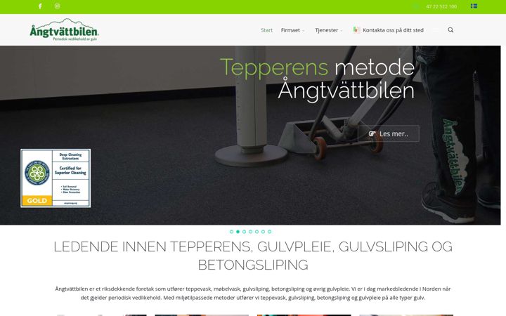 Screenshot of angtvattbilen.no