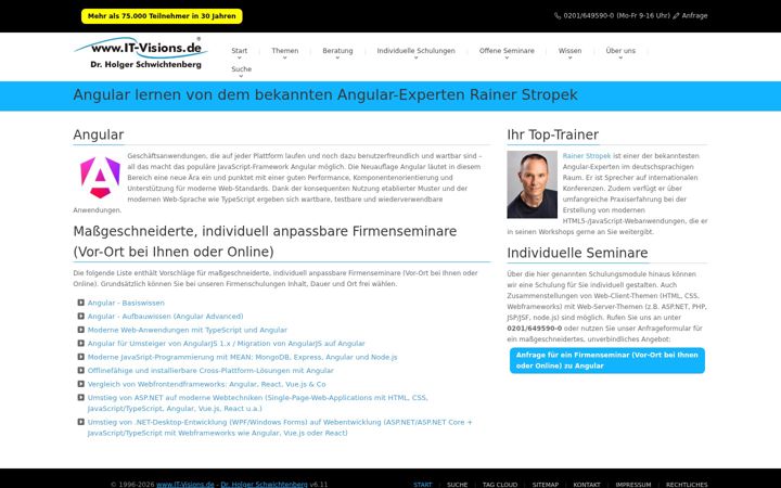 Screenshot of angular-schulungen.de