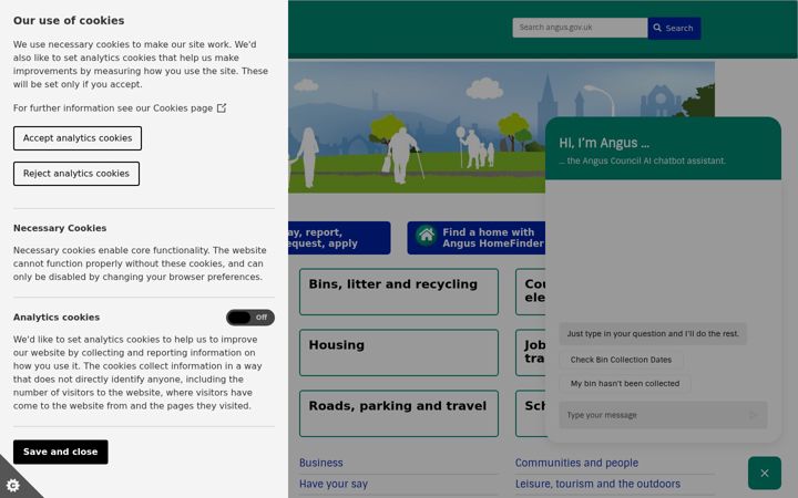 Screenshot of angus.gov.uk