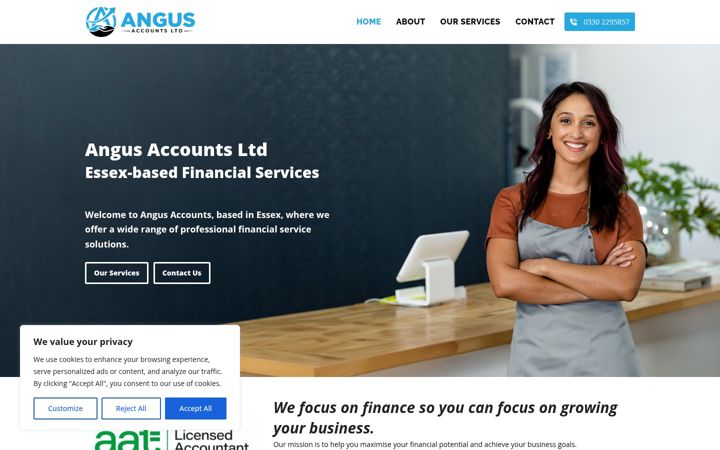 Screenshot of angusaccounts.co.uk