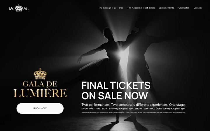 Screenshot of angusandlucinda.com.au