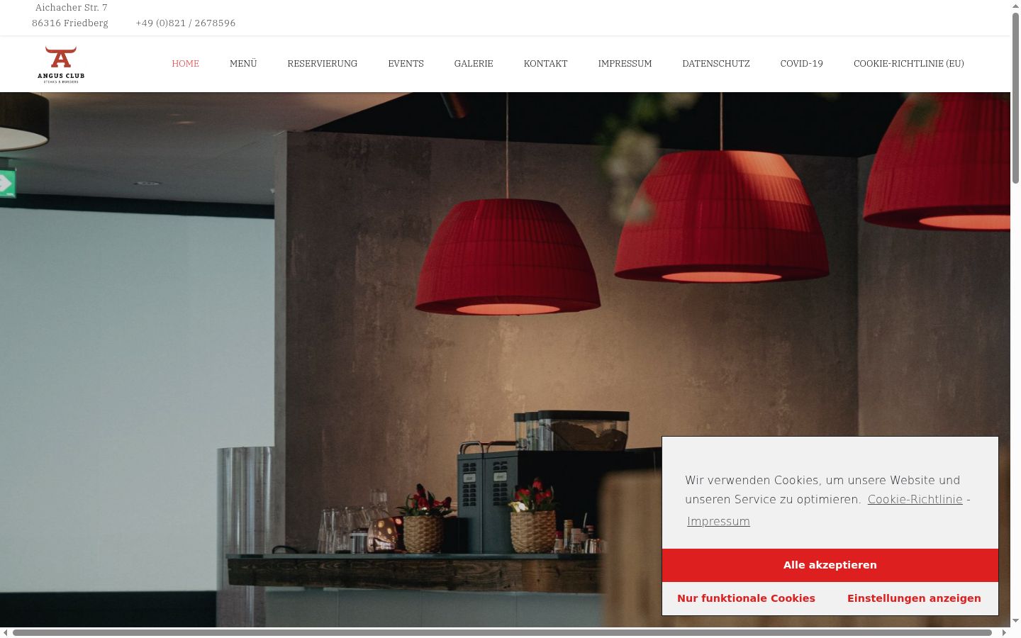 Screenshot of the consent banner shown before any interaction