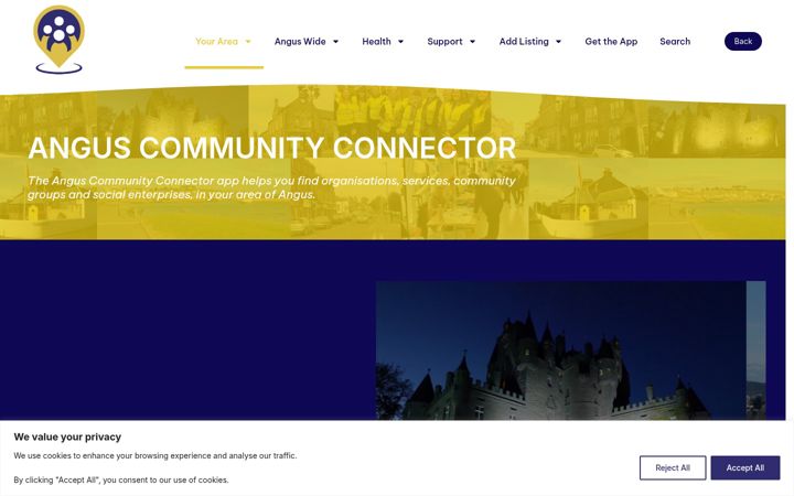 Ekrano kopija anguscommunityconnector.org.uk