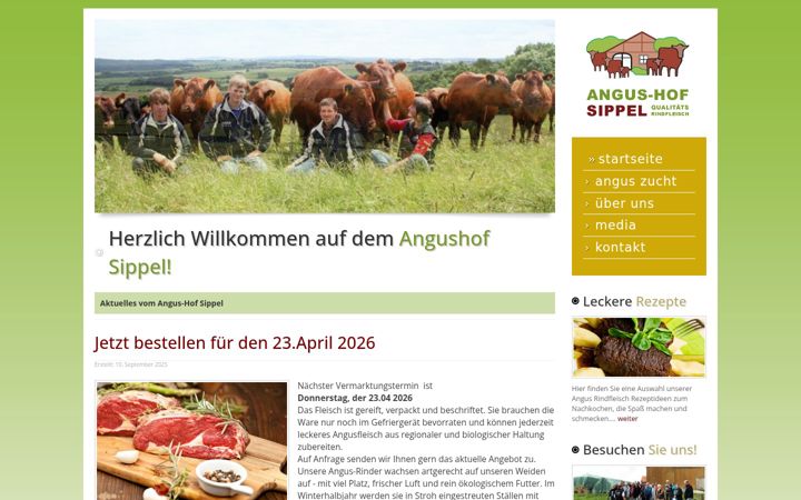 Screenshot of angushof-sippel.de