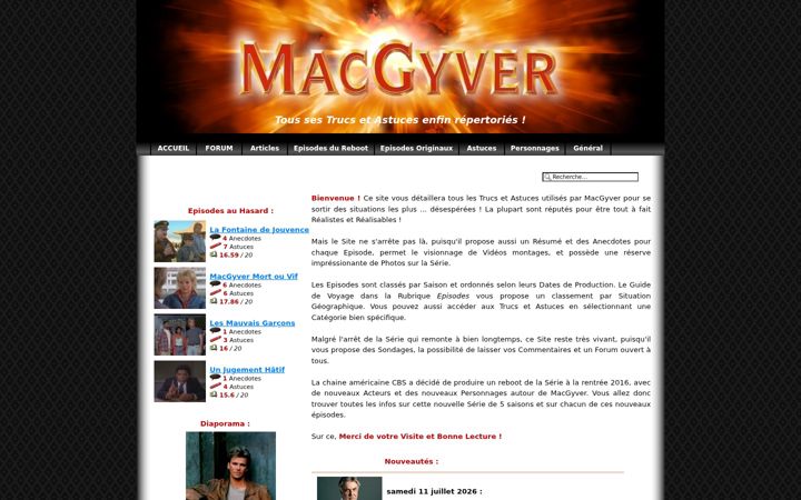 Screenshot of angusmacgyver.fr