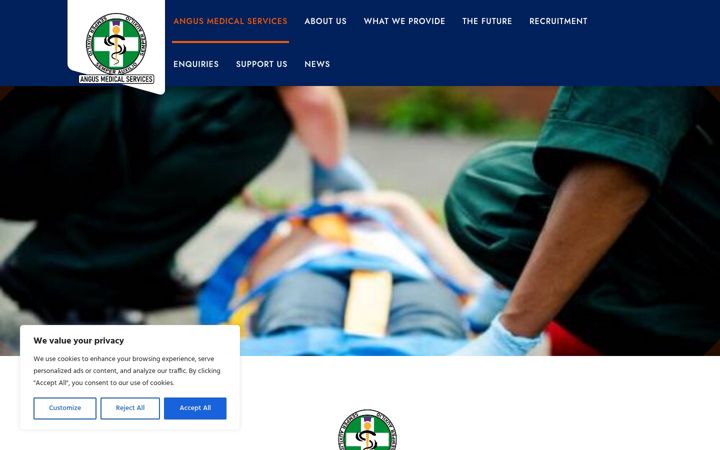 Ekrano kopija angusmedicalservices.co.uk