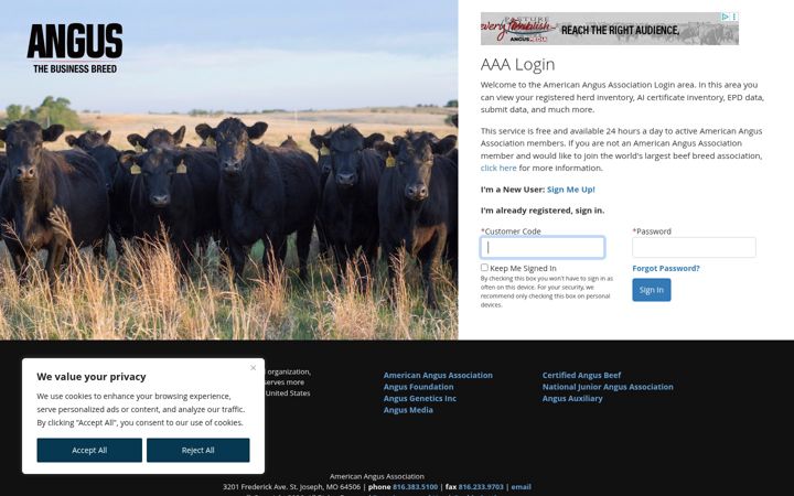 Screenshot of angusonline.org