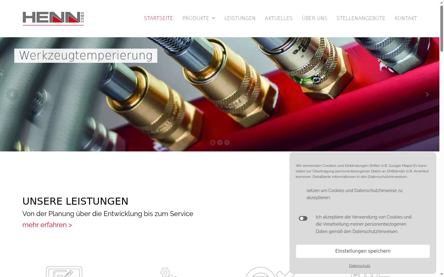 Screenshot of the consent banner shown before any interaction