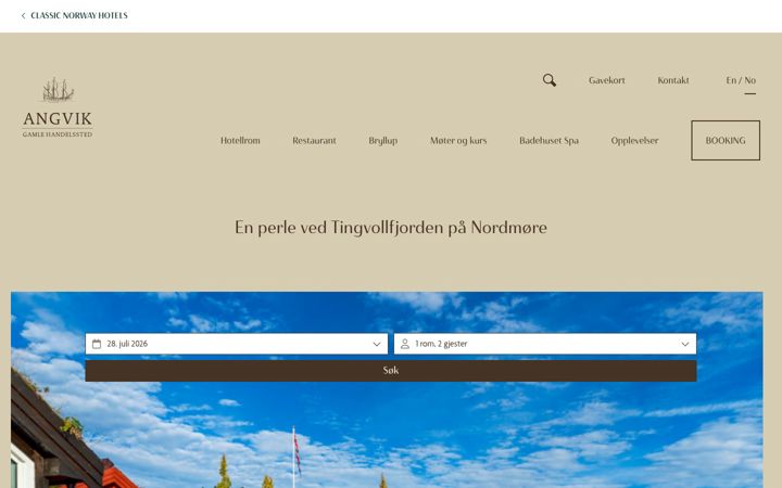 Screenshot of angvik-hotell.no