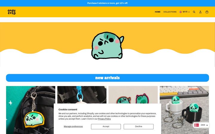 Screenshot of angyfrog.com