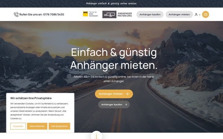 Zrzut ekranu anhaenger-mieten.org