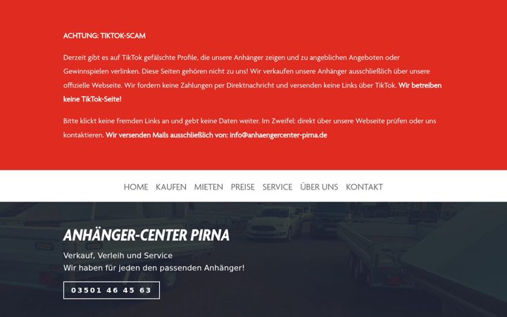 Snímek obrazovky anhaengercenter-pirna.de
