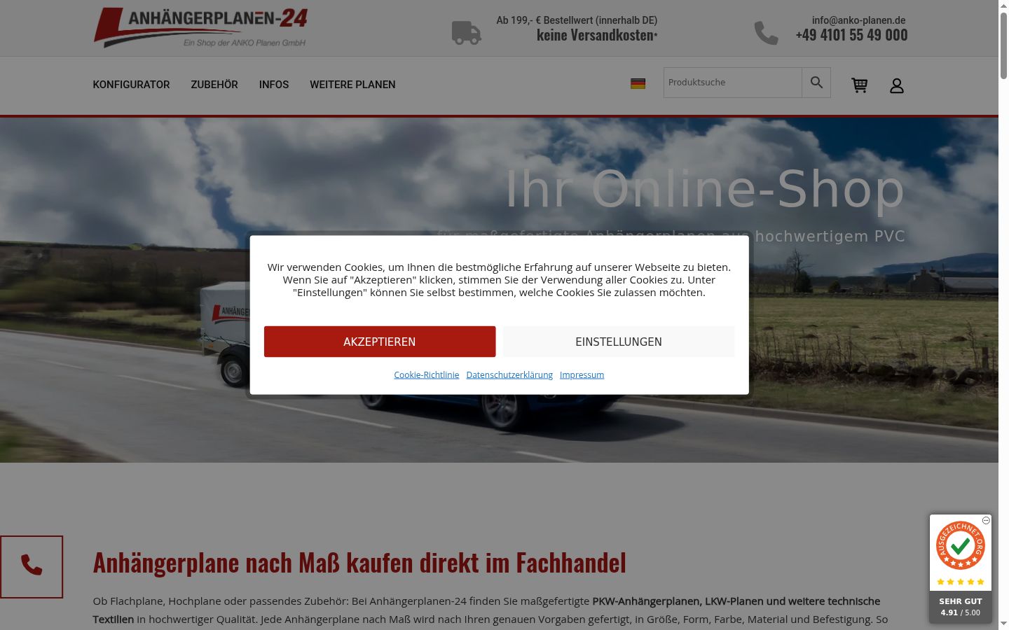 Snímek obrazovky baneru souhlasu zobrazeného před jakoukoli interakcí