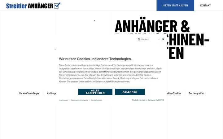 Captura de ecrã de anhaengerverleih-streitler.at