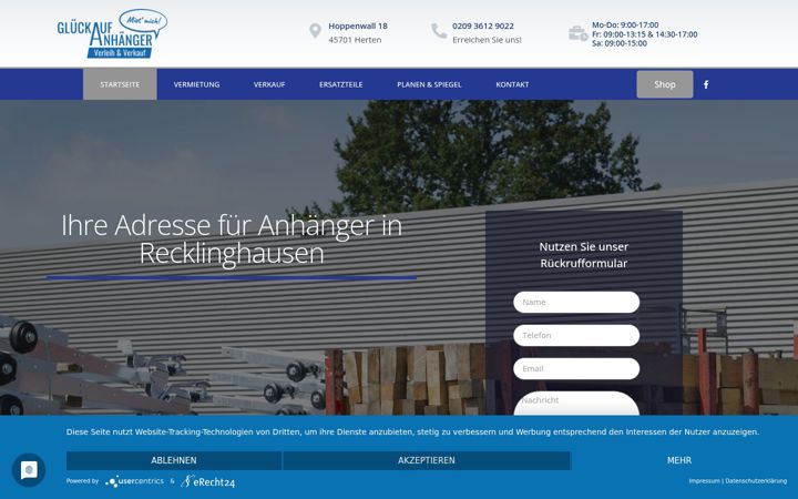 Snímek obrazovky anhaengerzentrum-herten.de