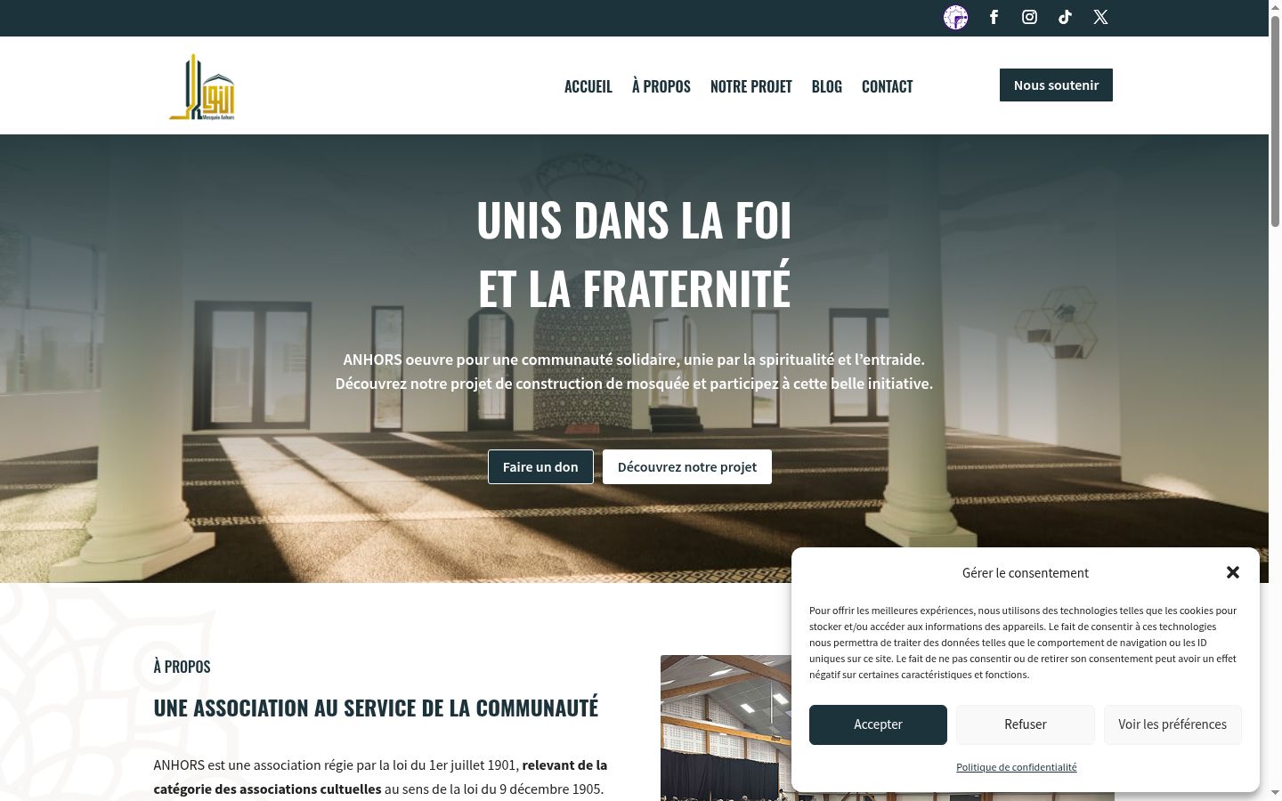 Screenshot of the consent banner shown before any interaction