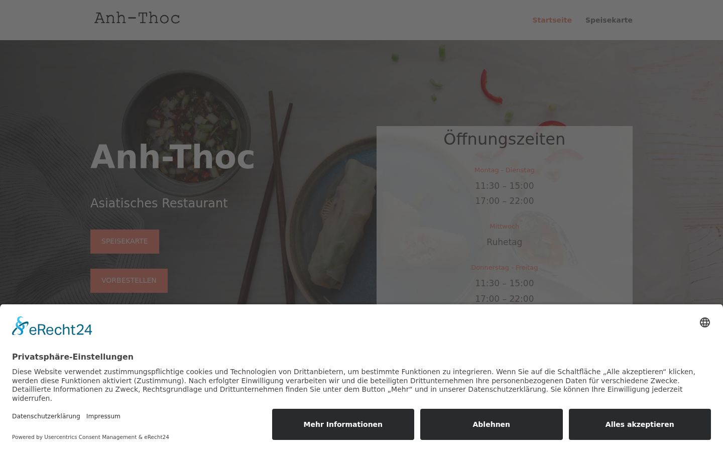 Screenshot del banner di consenso mostrato prima di qualsiasi interazione