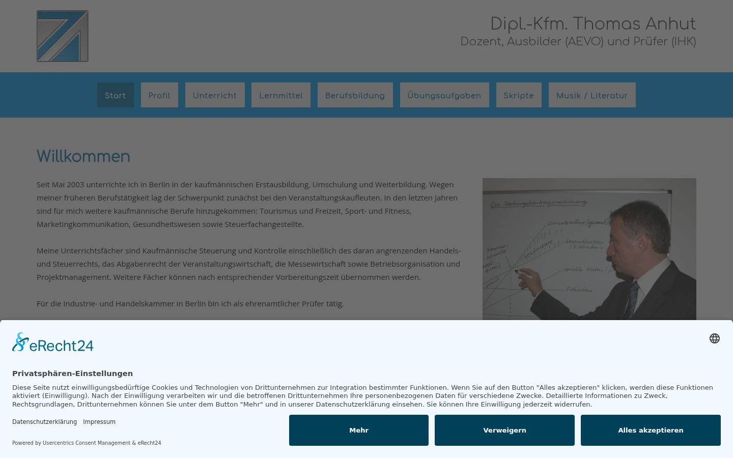 Screenshot del banner di consenso mostrato prima di qualsiasi interazione