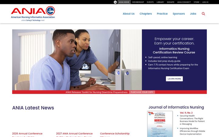 Screenshot of ania.org