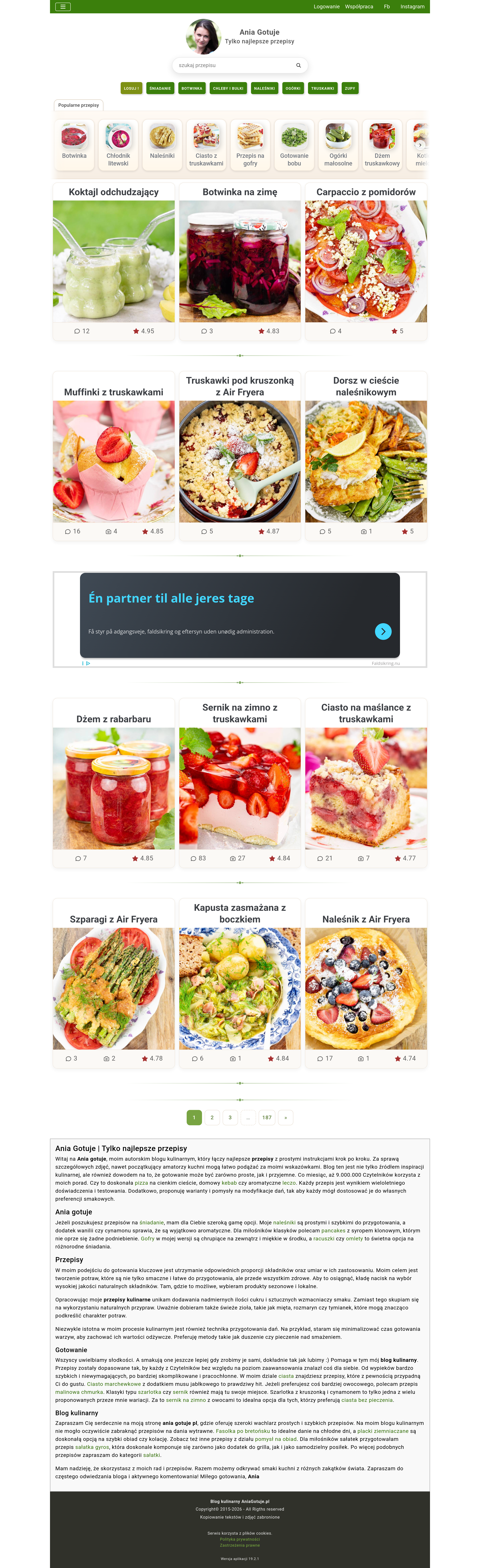Screenshot of aniagotuje.pl