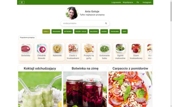 Screenshot of aniagotuje.pl