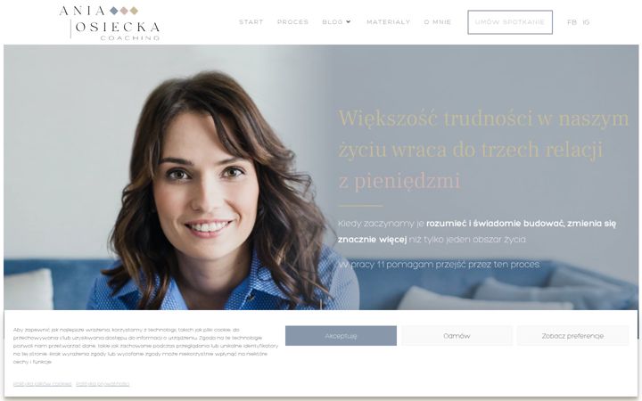 Skærmbillede af aniaosiecka.pl