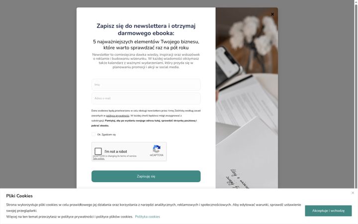 Skærmbillede af aniazielinska.pl