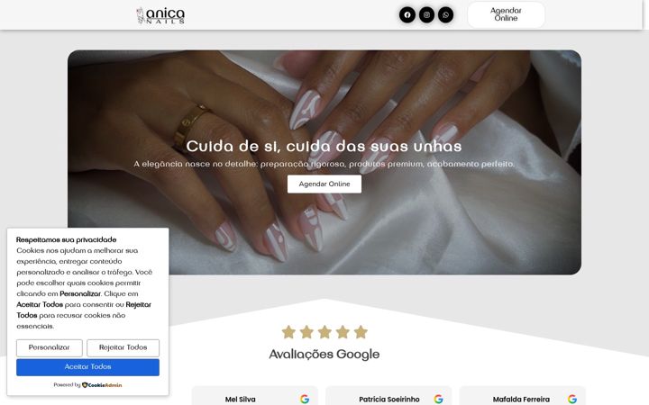 Screenshot of anicanails.com