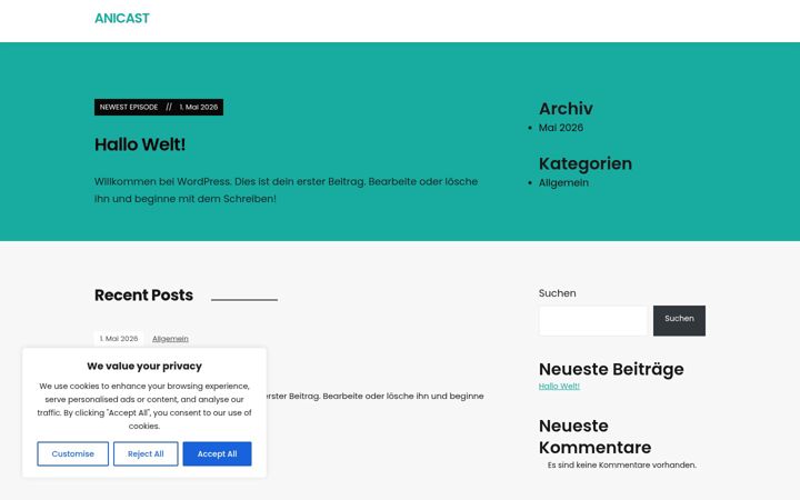 Screenshot of anicast.de