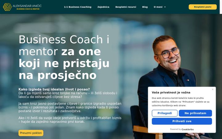 Captură de ecran a aniciccoaching.com