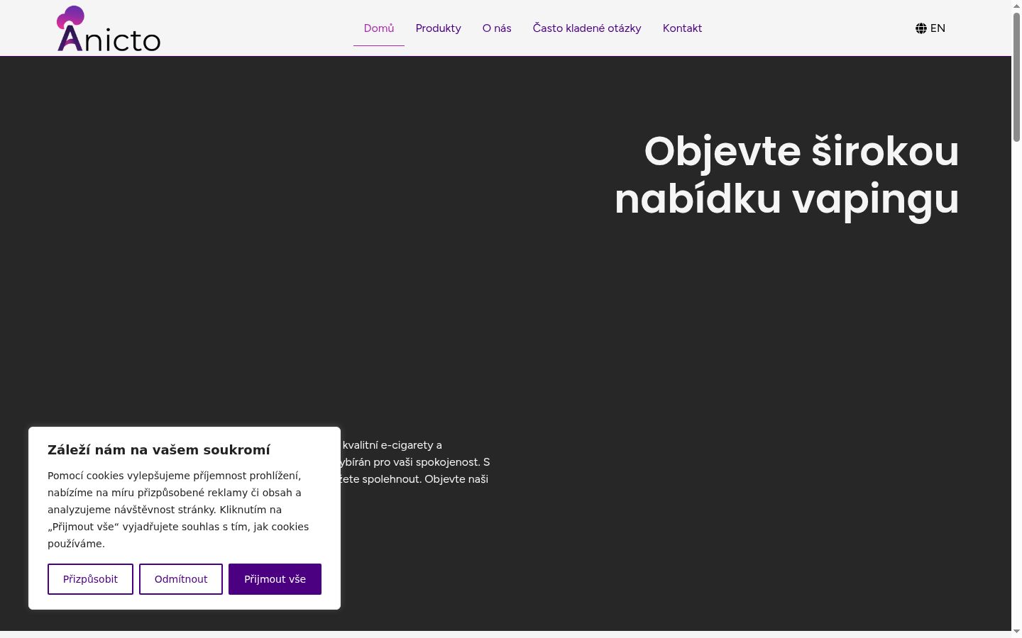 Screenshot of the consent banner shown before any interaction