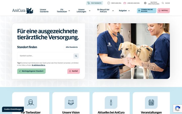 Screenshot of anicura.de
