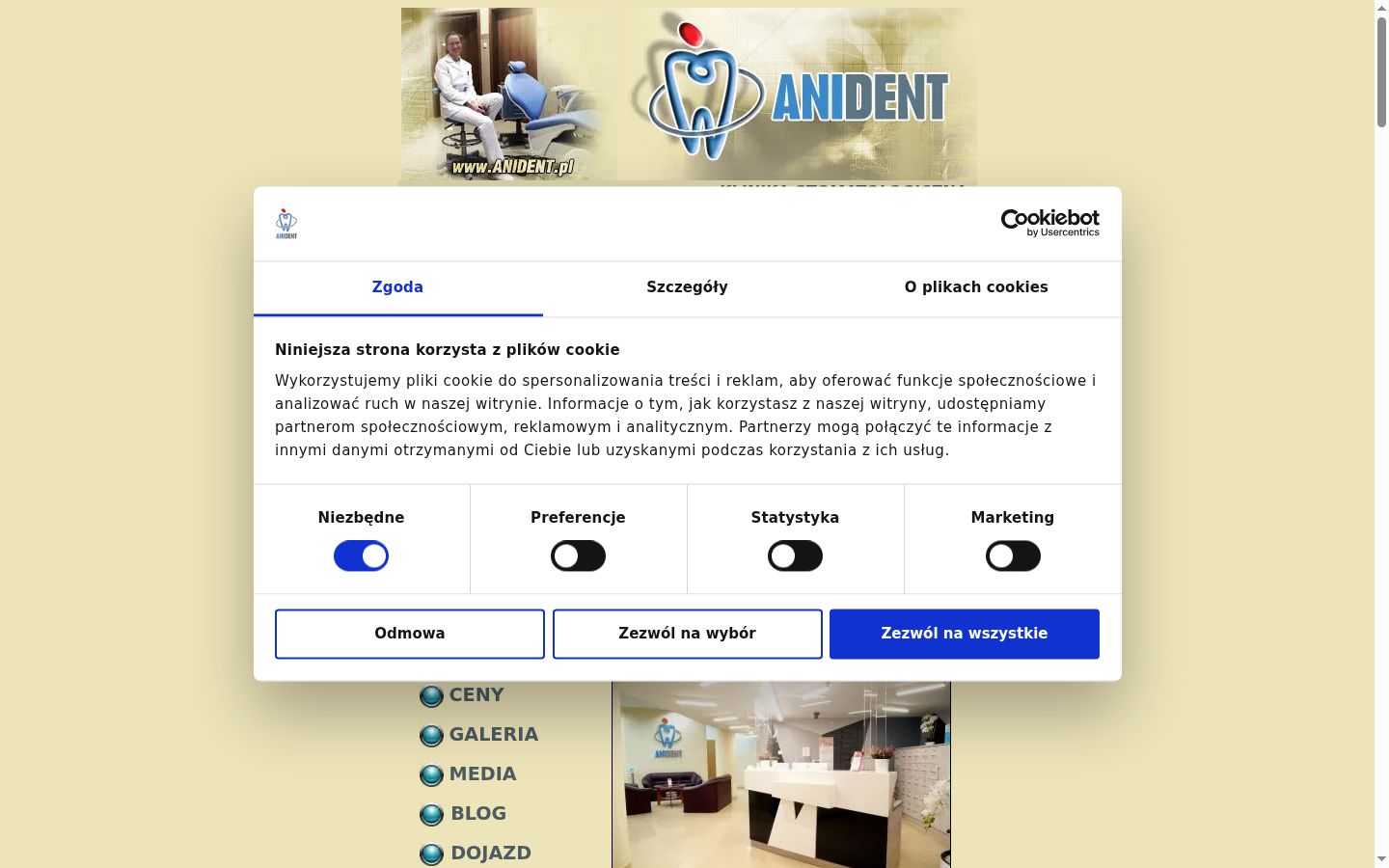 Screenshot of the consent banner shown before any interaction
