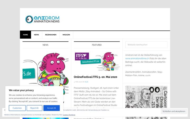 Screenshot of anidrom.net