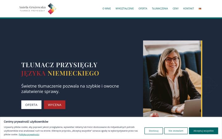 Screenshot of anielagruzewska.pl