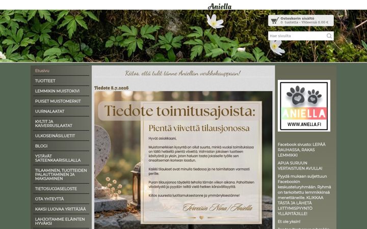 Screenshot ta' aniella.fi