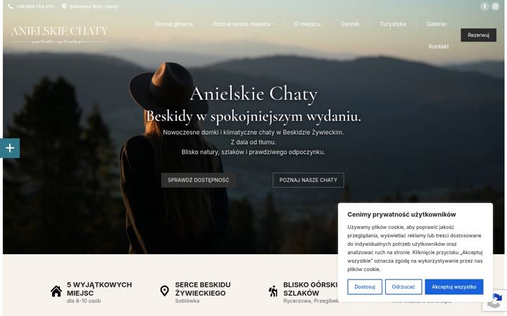 Screenshot of anielskiechaty.pl