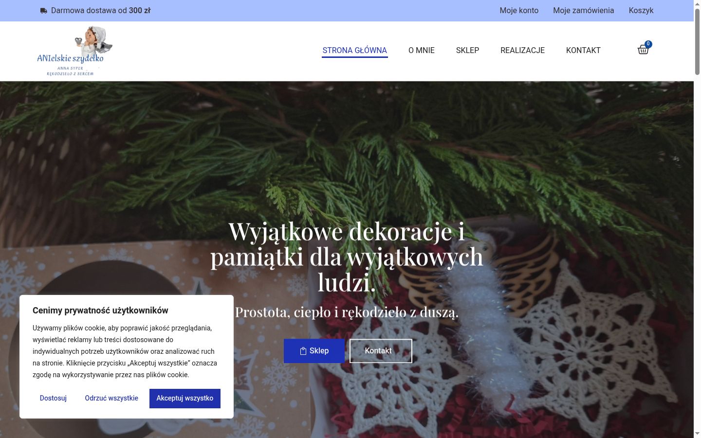 Zrzut ekranu banera zgody wyświetlanego przed jakąkolwiek interakcją