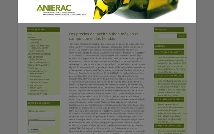 Screenshot of anierac.org