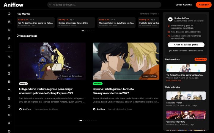 Екранна снимка на aniflow.net