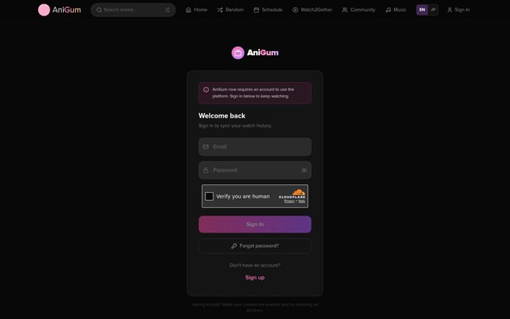 Screenshot of anigum.com