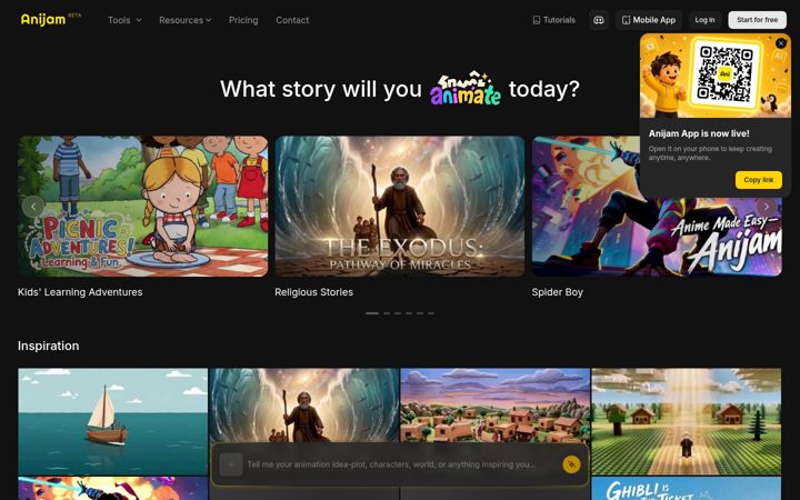 Screenshot of anijam.ai