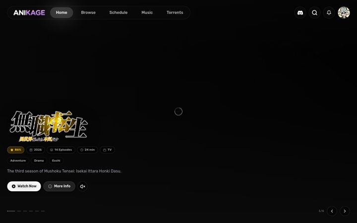 Screenshot of anikage.cc