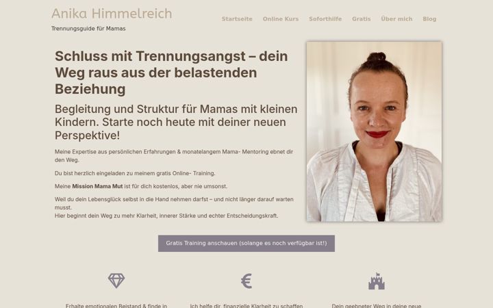 Skærmbillede af anikahimmelreich.de