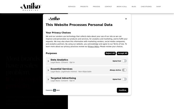 Screenshot van anikobranding.com