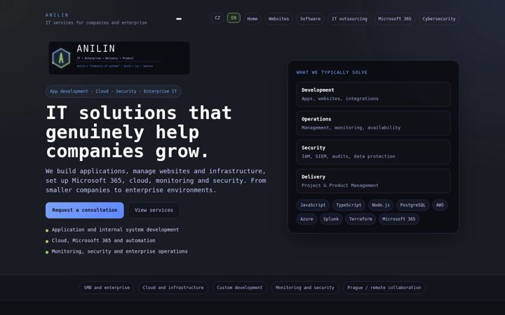 Screenshot of anilin.cz